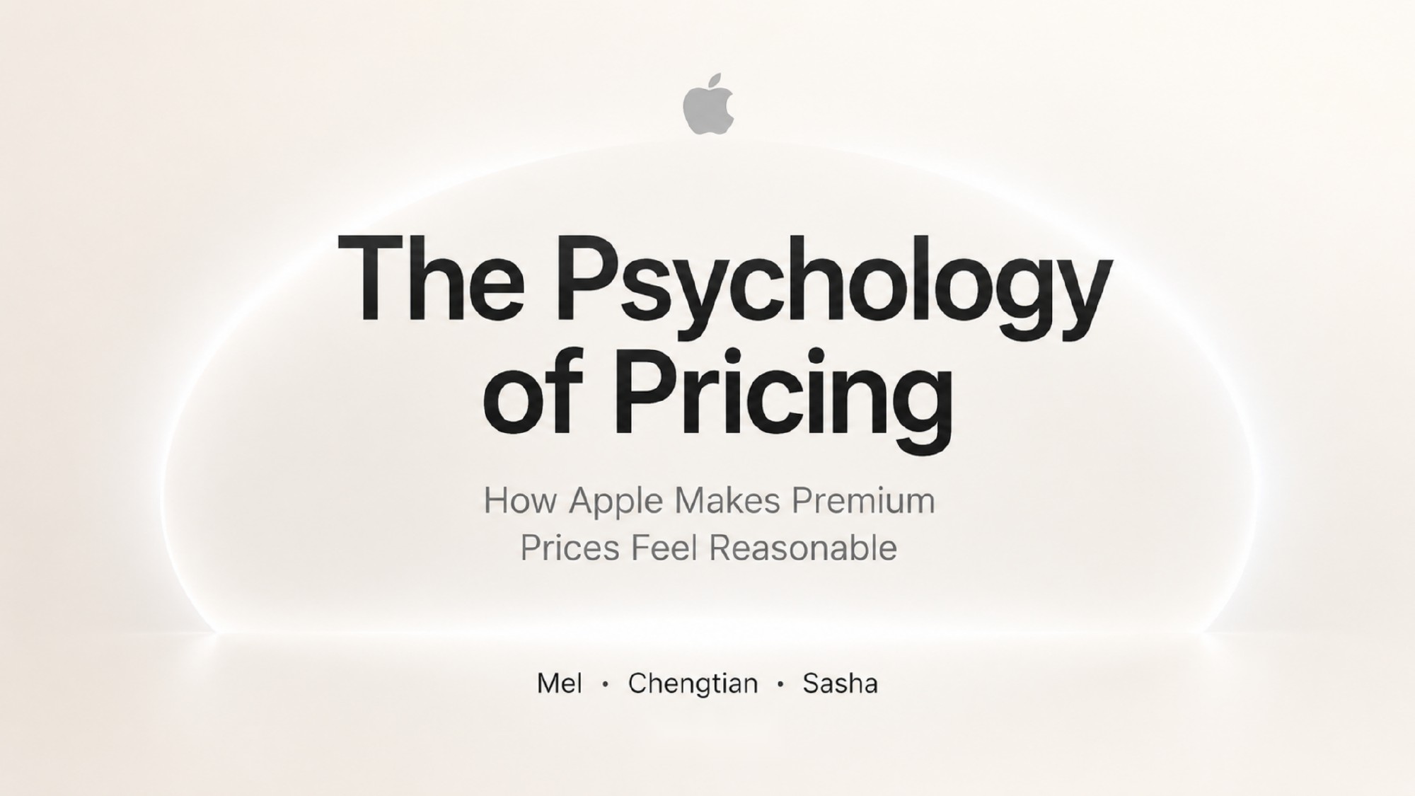 Cover of The Psychology of Pricing: Apple presentation